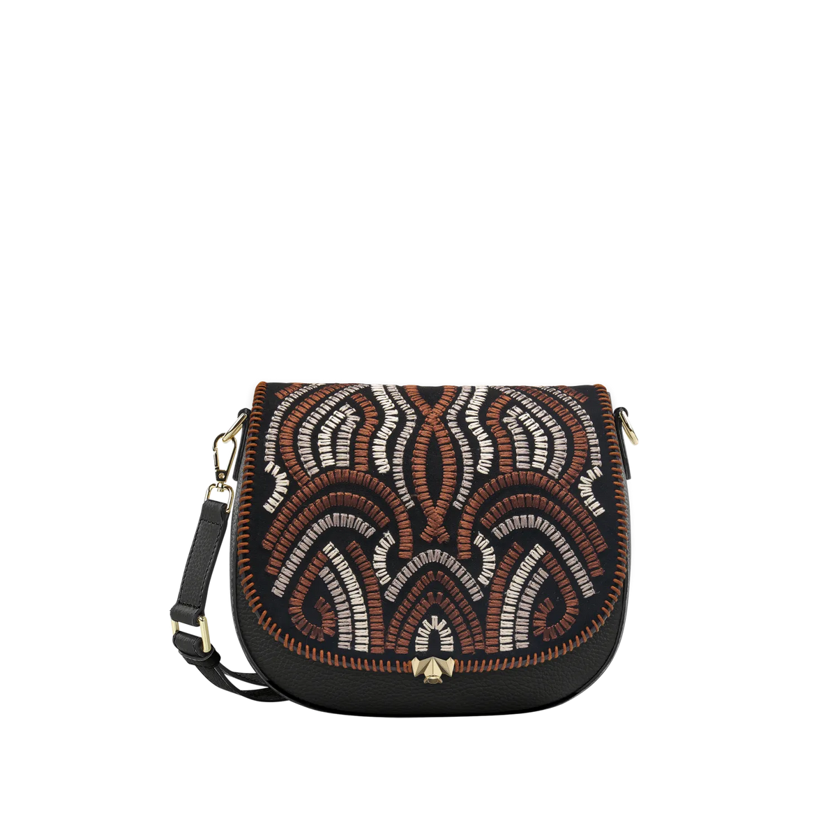 Wechselklappe - Woven Wave - schwarz-braun