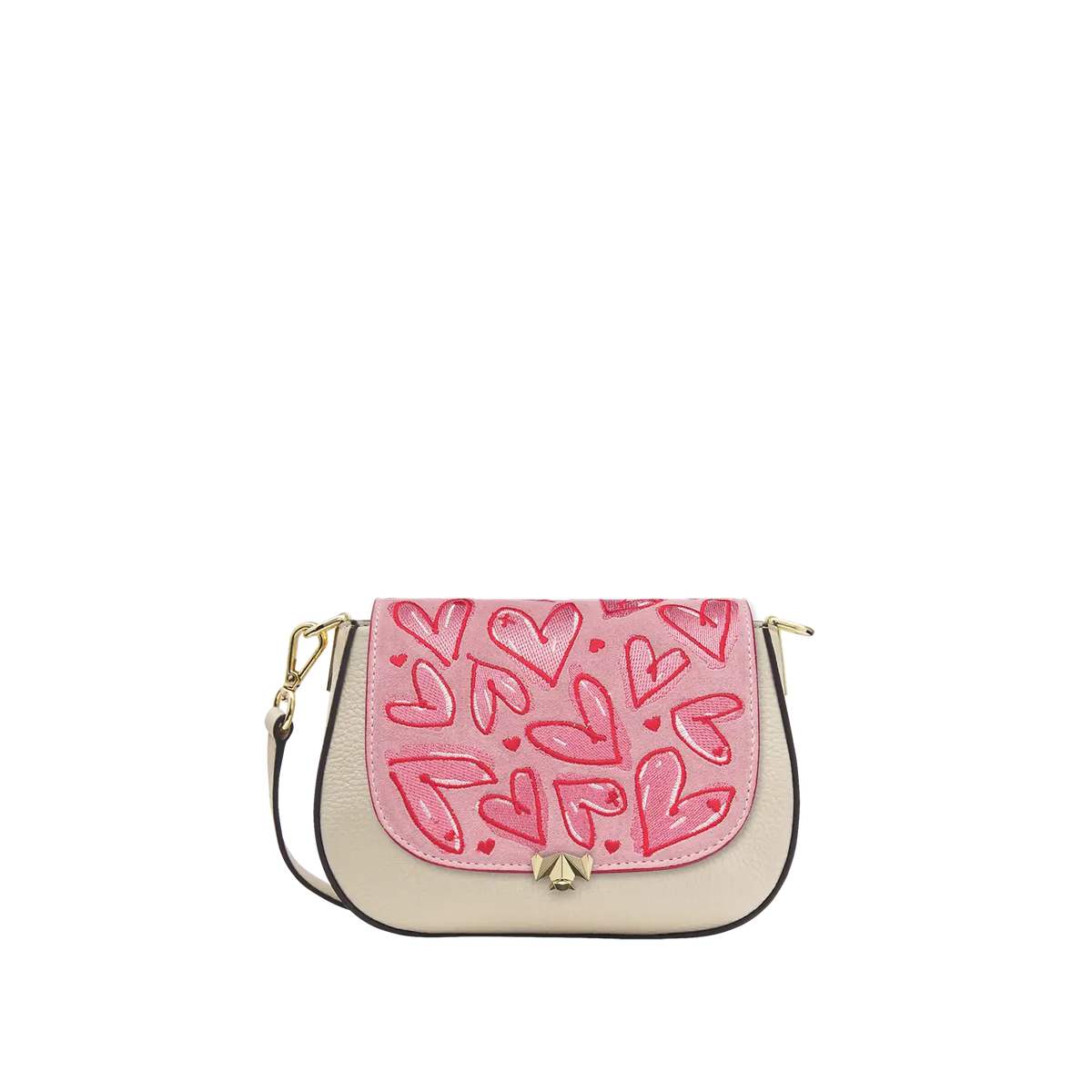 Wechselklappe - Mini Happy Hearts - rosa-rot