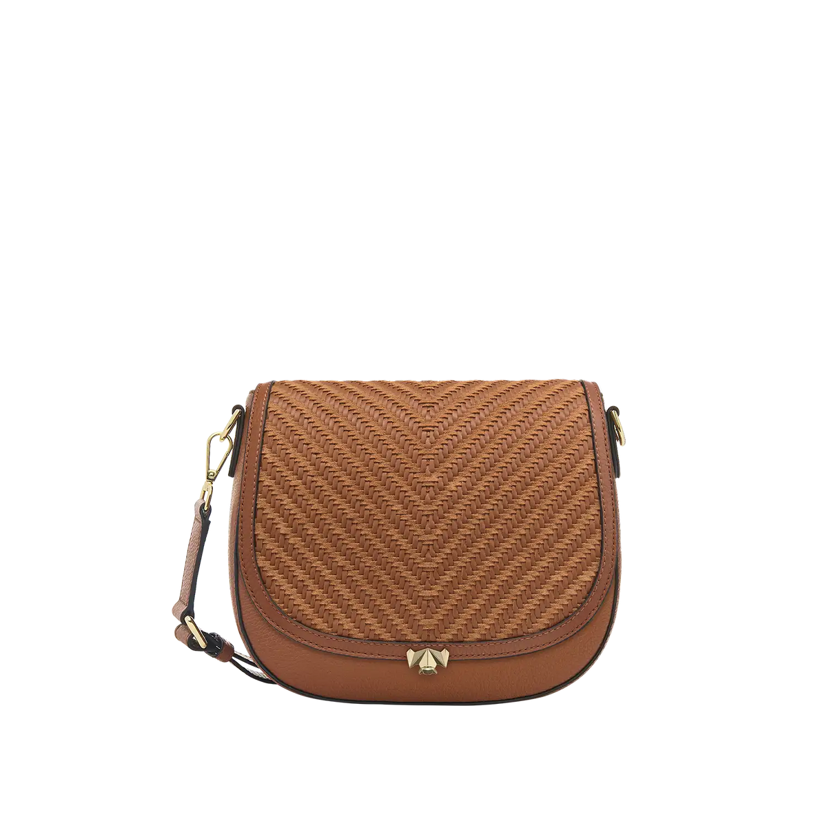 Wechselklappe - Cognac Weave - cognac