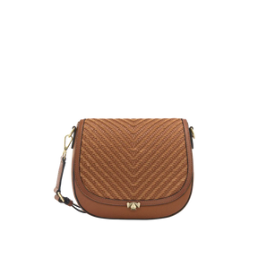 Wechselklappe - Cognac Weave - cognac