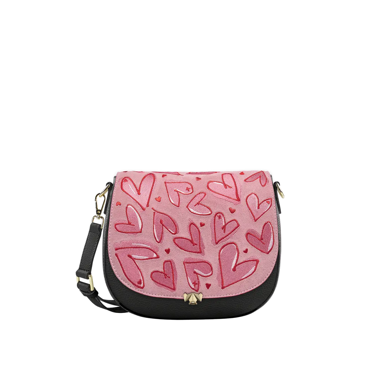 Wechselklappe - Happy Hearts - rosa-rot