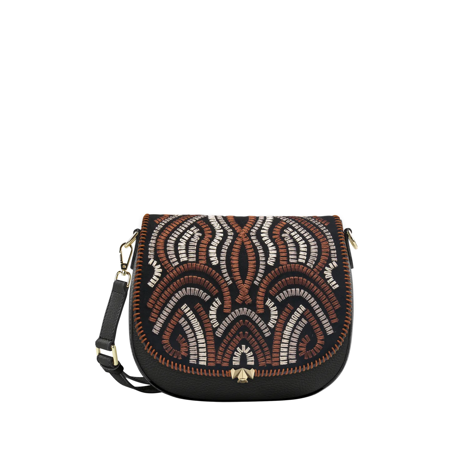Wechselklappe - Woven Wave - schwarz-braun