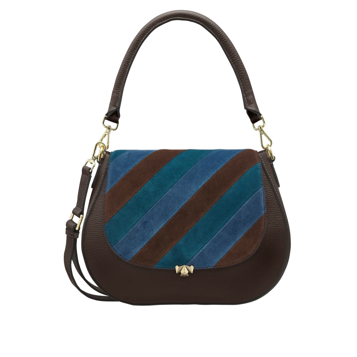 Wechselklappe - Stripe Muse - braun-blau