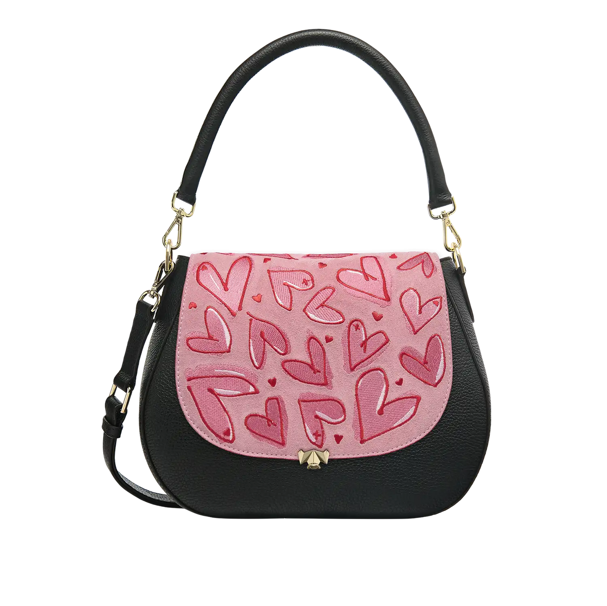 Wechselklappe - Happy Hearts - rosa-rot