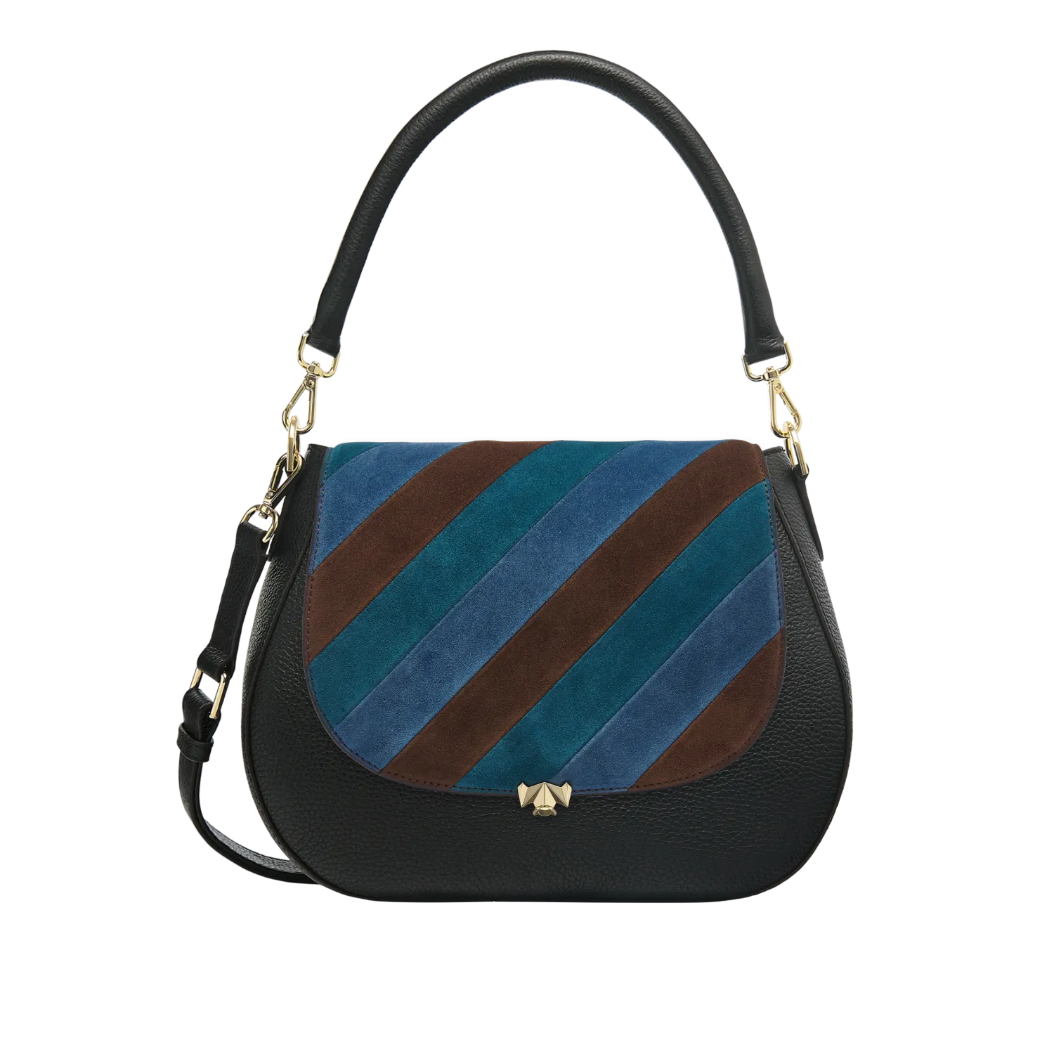 Wechselklappe - Stripe Muse - braun-blau