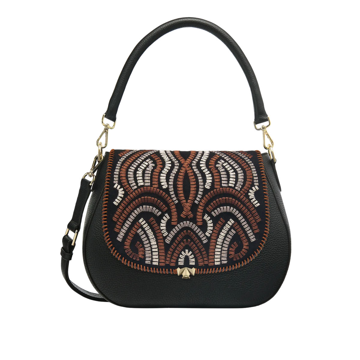 Wechselklappe - Woven Wave - schwarz-braun