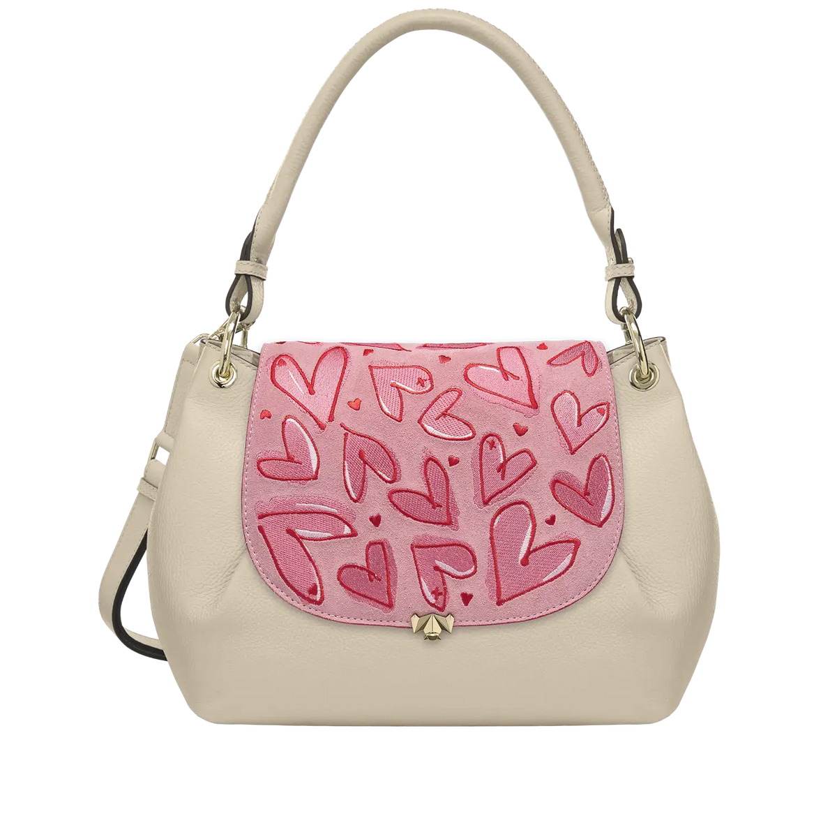 Wechselklappe - Happy Hearts - rosa-rot