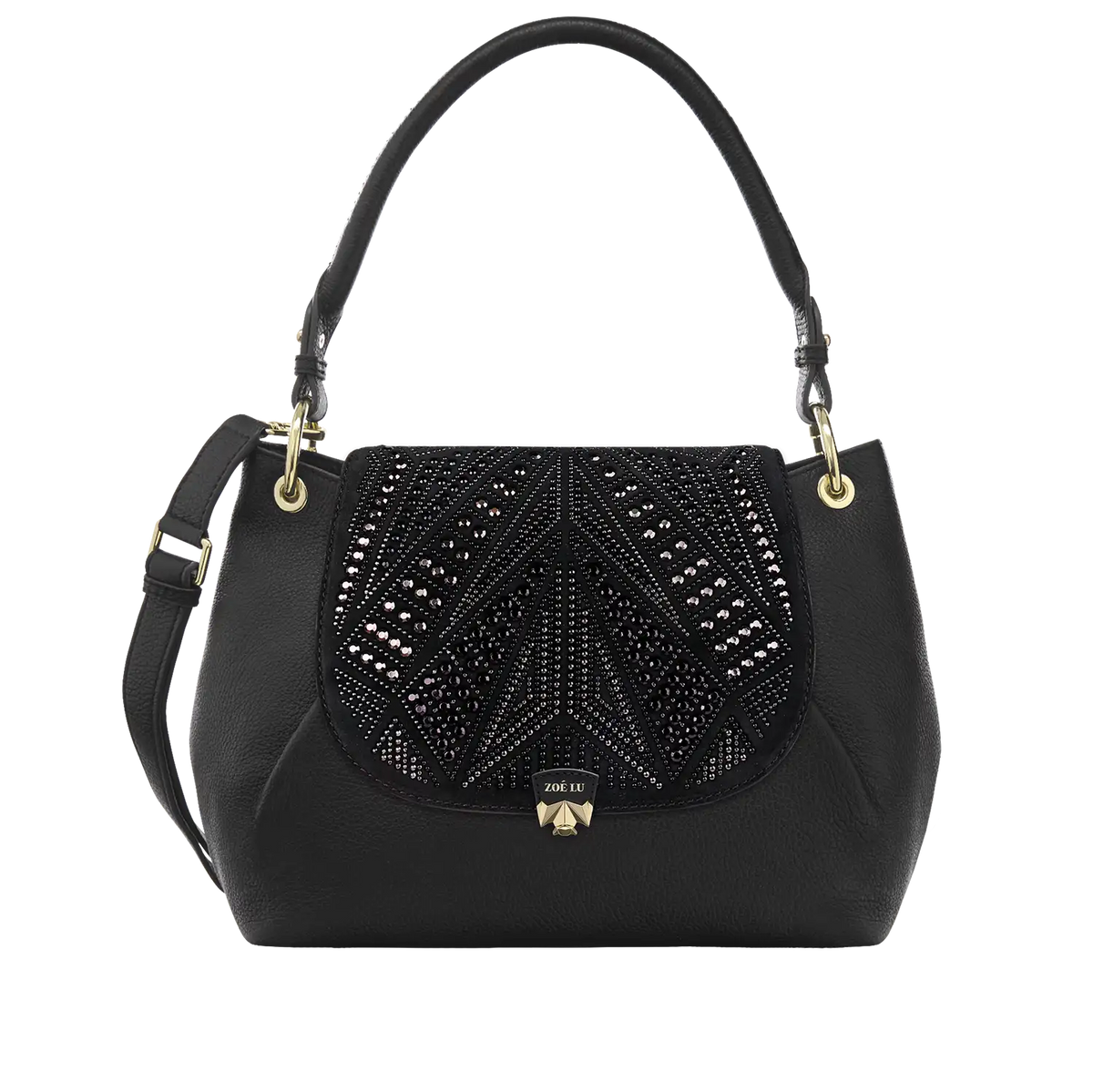 Wechselklappe - Black Sparkle - schwarz Kunst-Velours