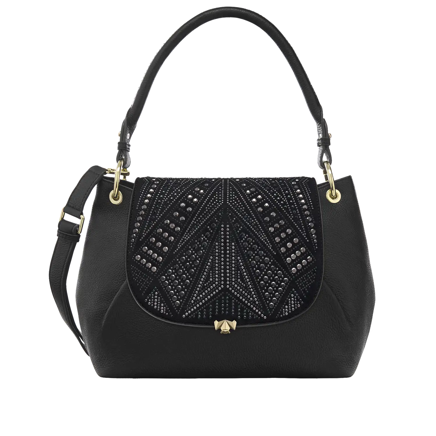 Wechselklappe - Black Sparkle - schwarz