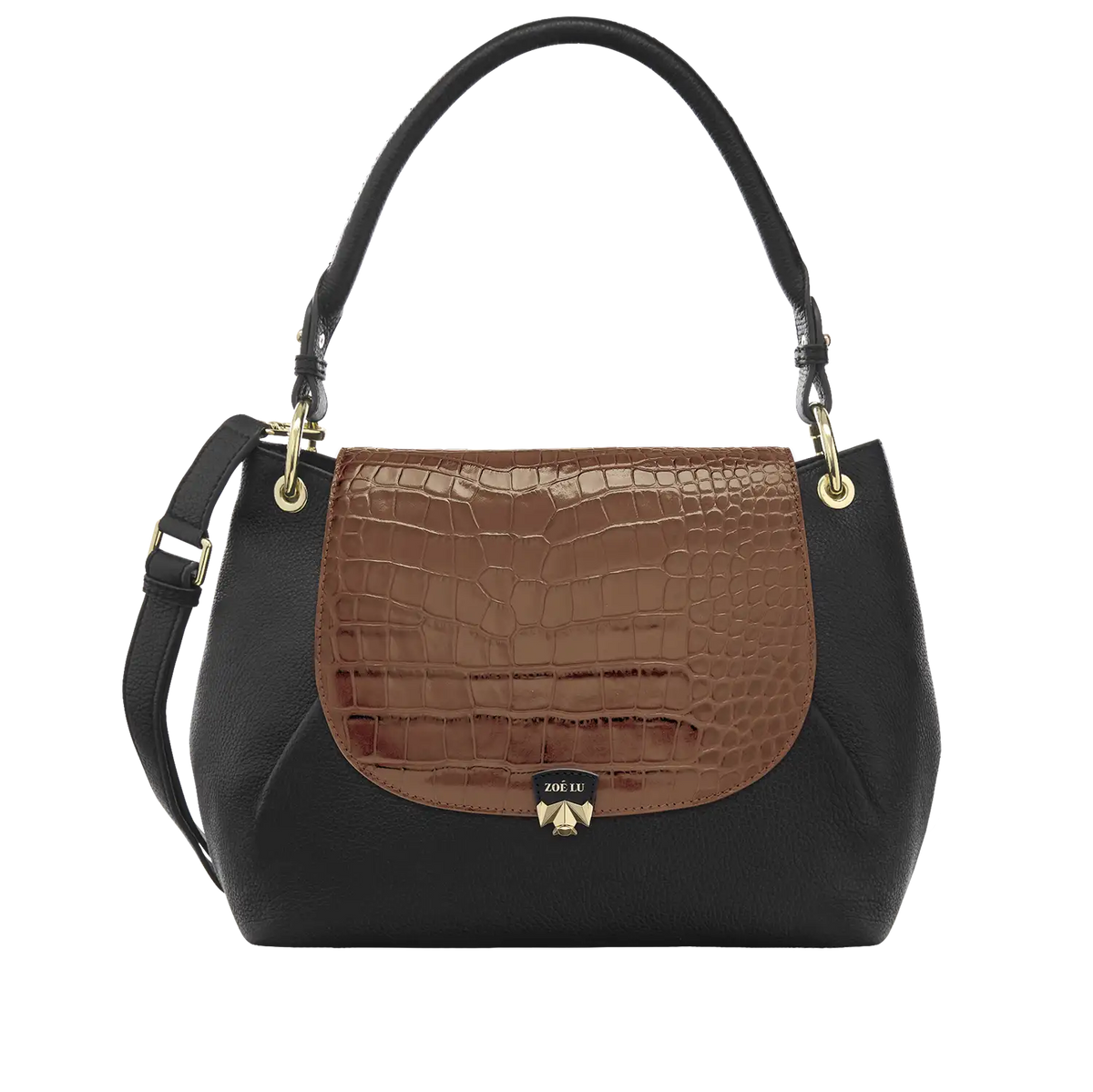 Wechselklappe - Croco Coffee - dunkelbraun