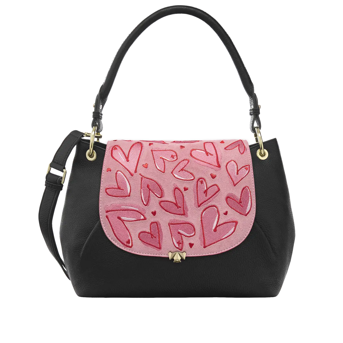 Wechselklappe - Happy Hearts - rosa-rot