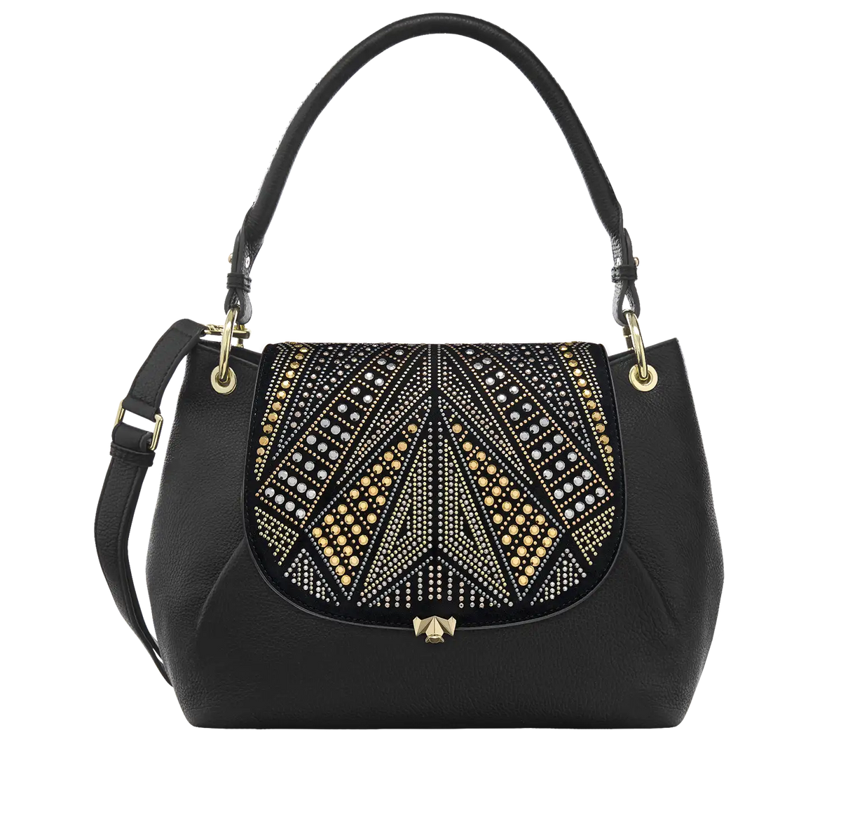 Wechselklappe - Shooting Star - schwarz Kunst-Velours