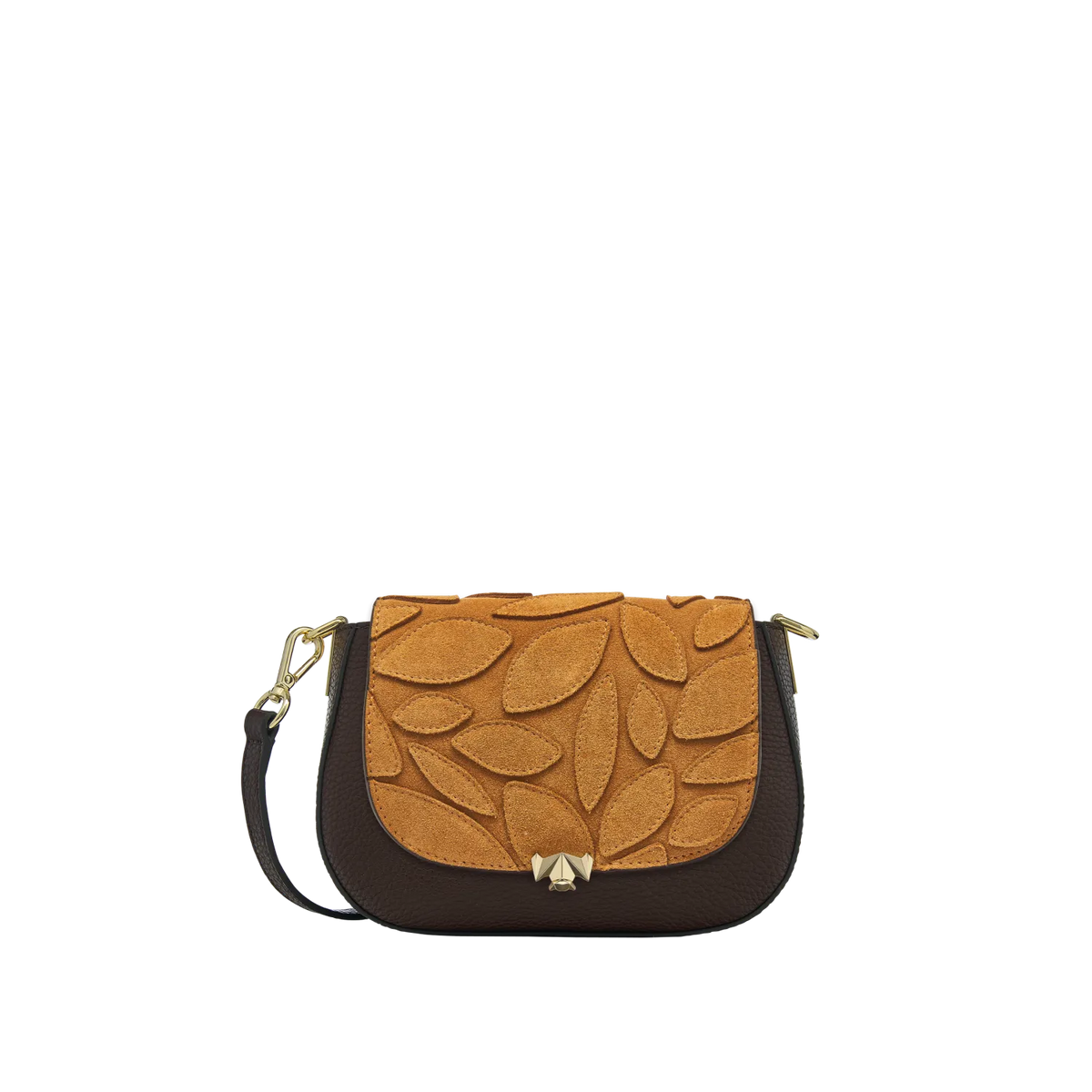 Wechselklappe - Mini Autumn Leaves - cognac