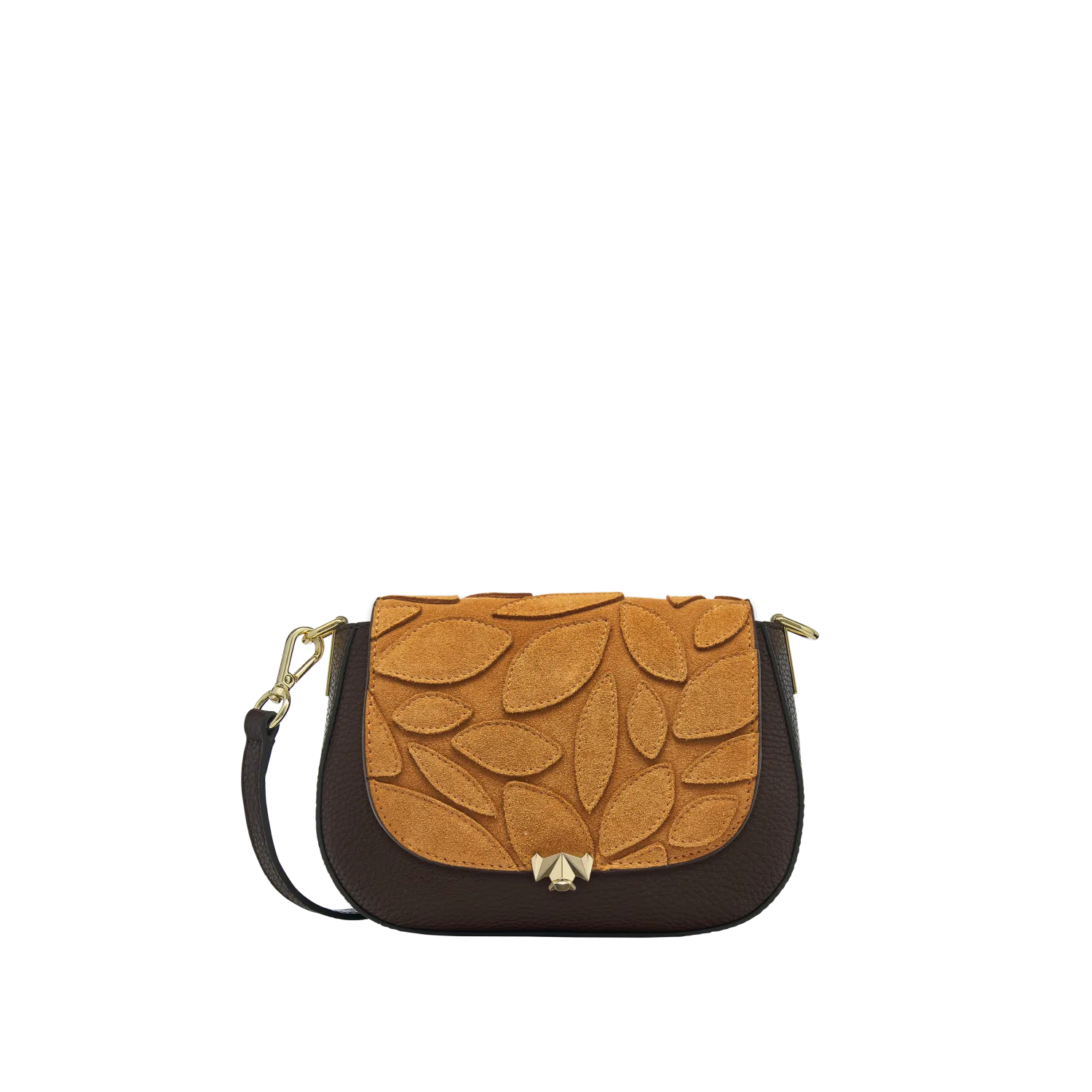 Wechselklappe - Mini Autumn Leaves - cognac