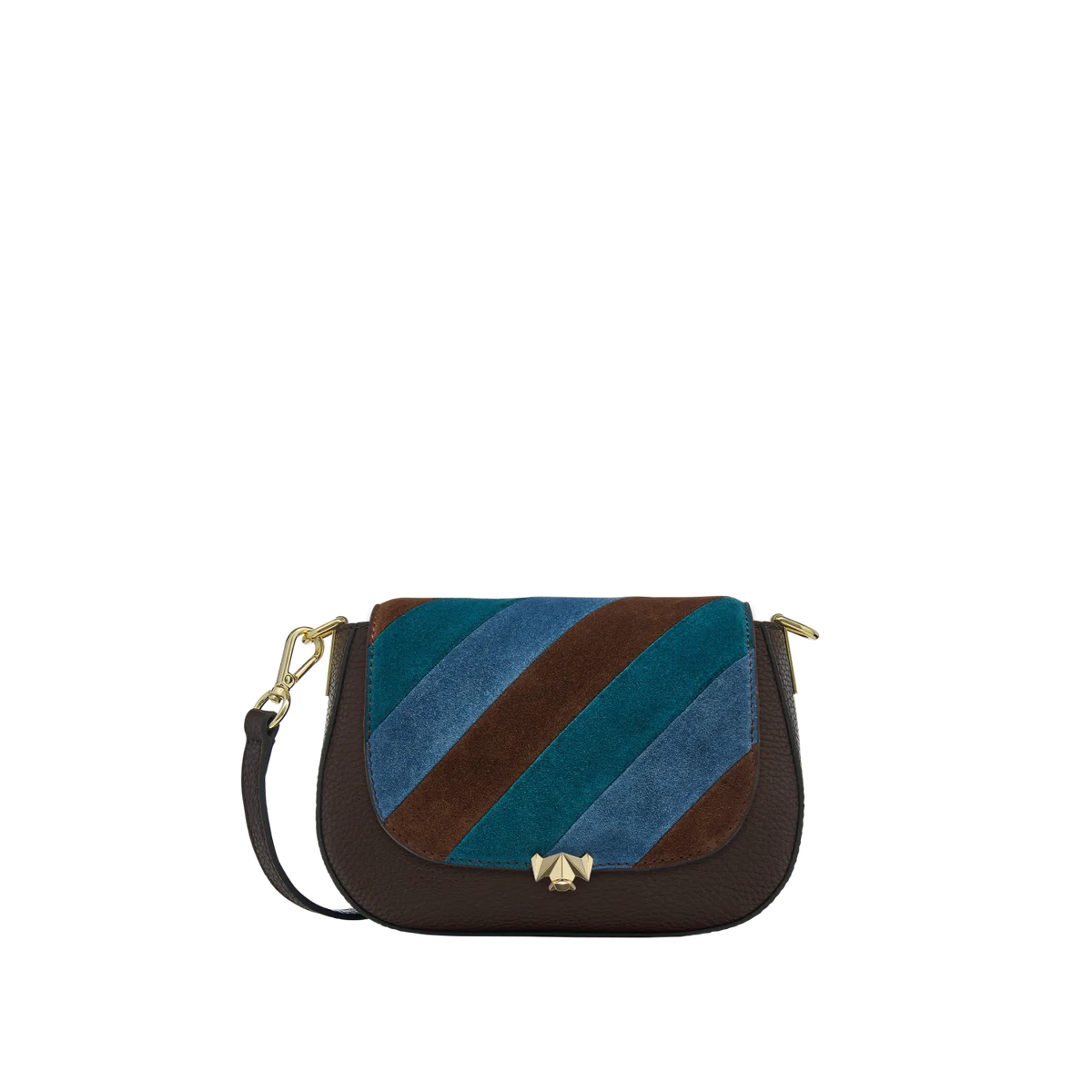 Wechselklappe - Mini Stripe Muse - braun-blau
