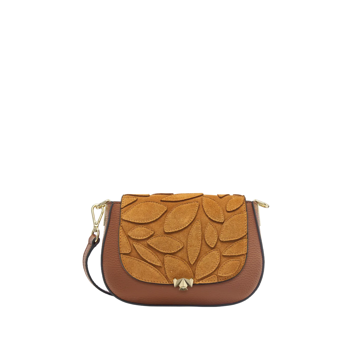 Wechselklappe - Mini Autumn Leaves - cognac