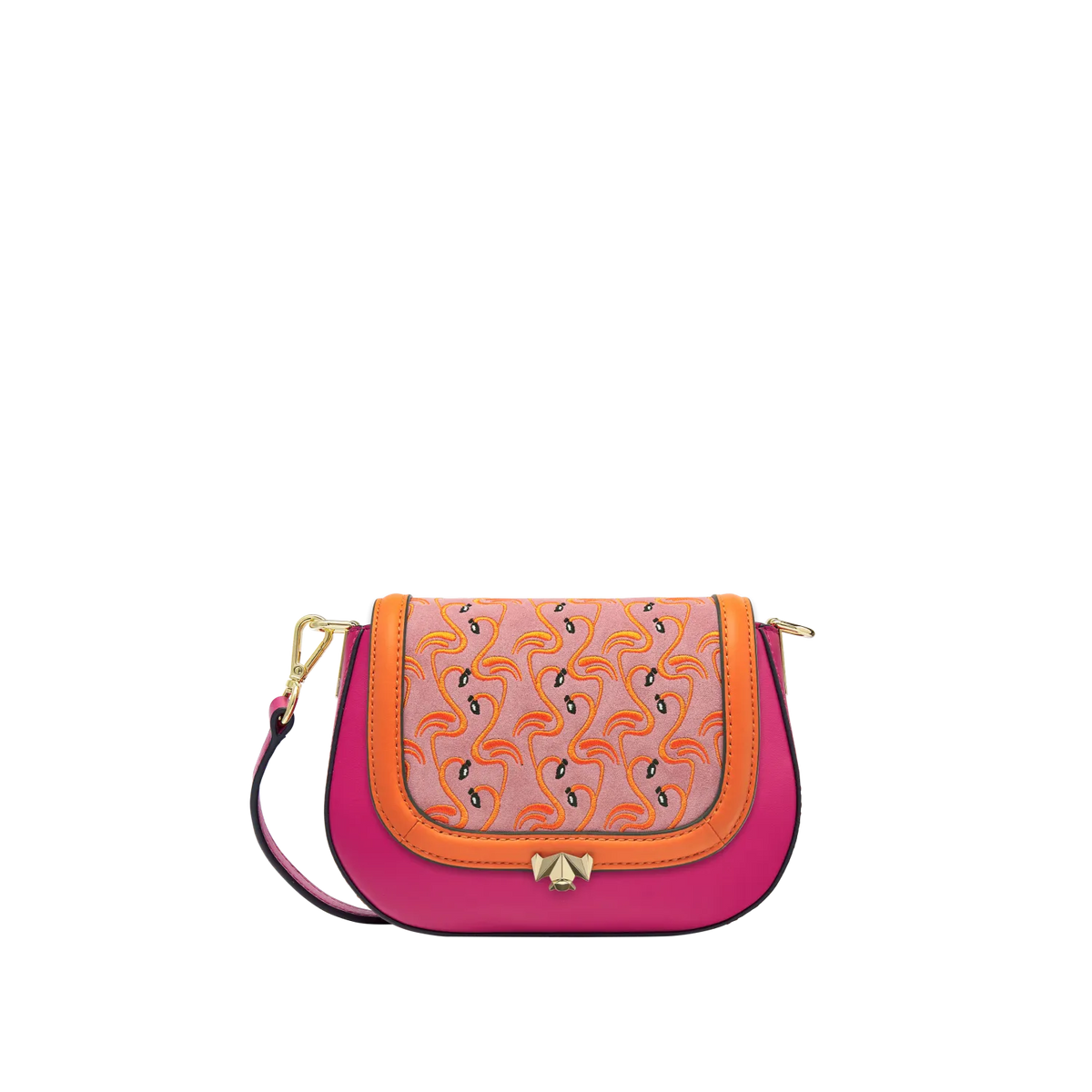 Wechselklappe - Mini Dancing Flamingo - pink-orange