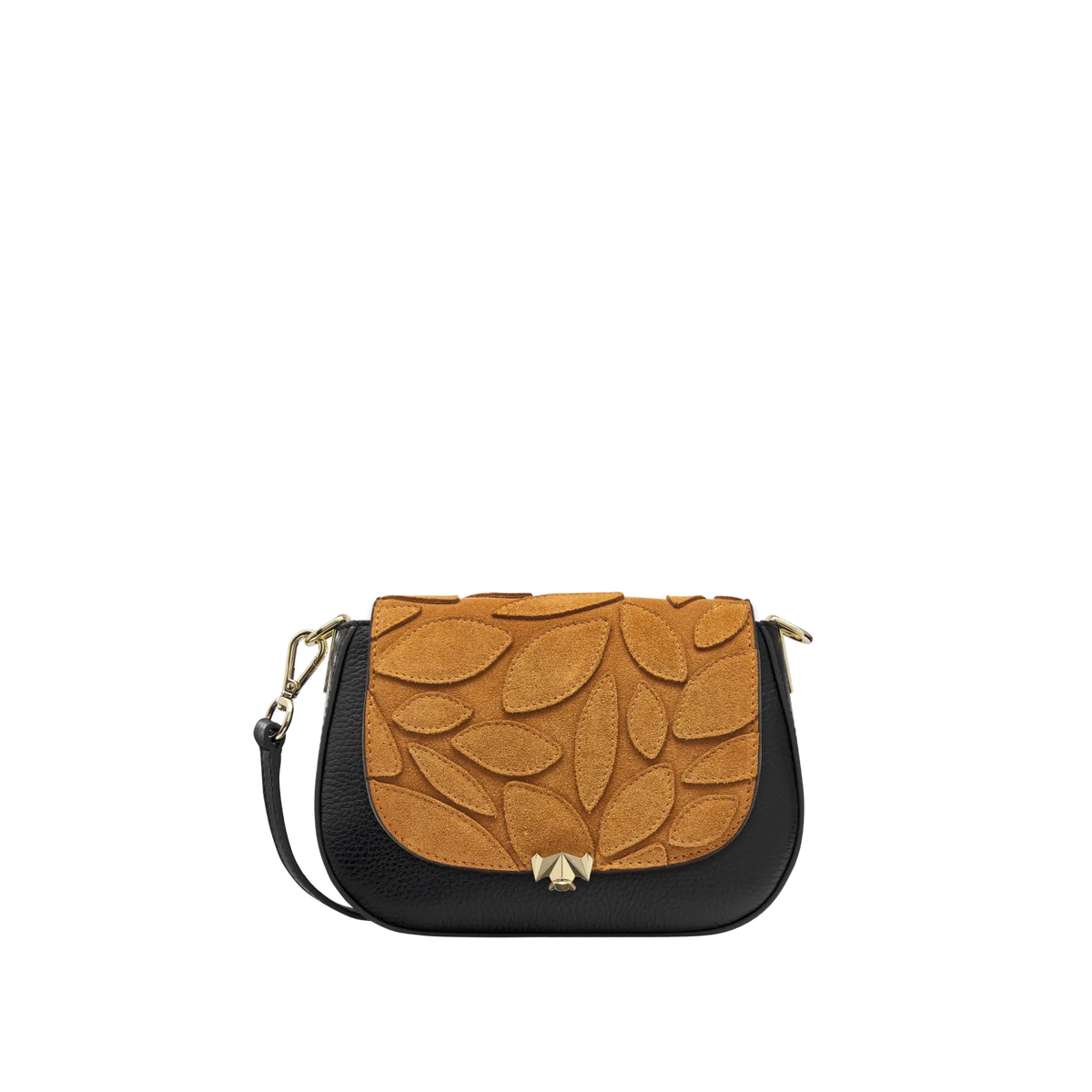 Wechselklappe - Mini Autumn Leaves - cognac