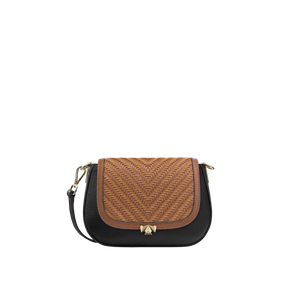 Wechselklappe - Mini Cognac Weave - cognac