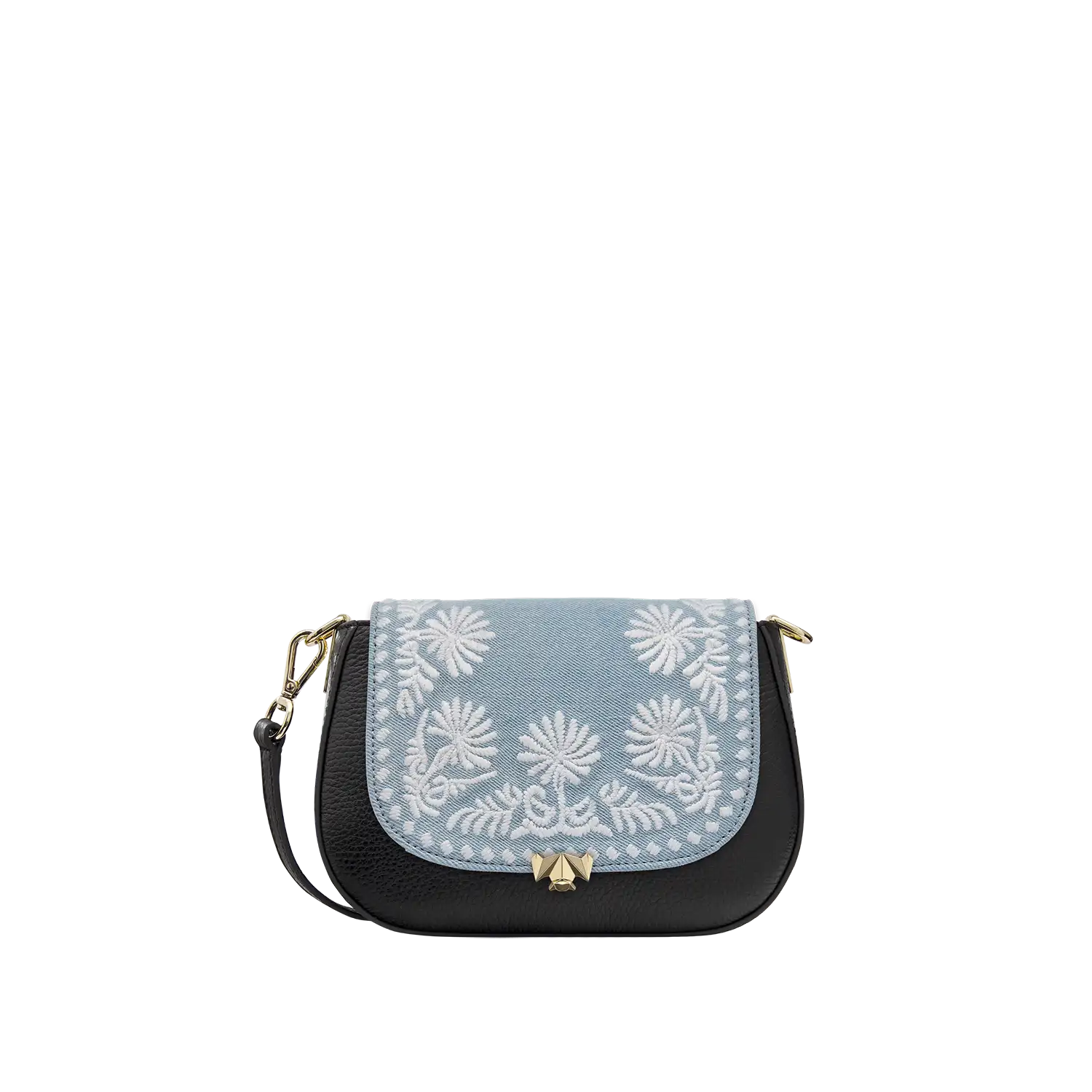 Wechselklappe - Mini Denim & Daisies - hellblau