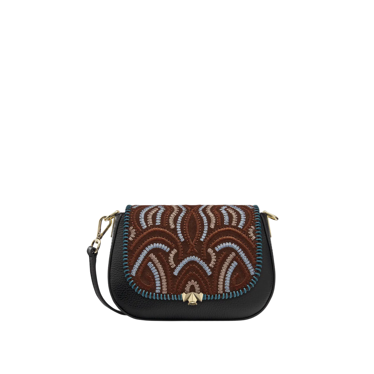 Wechselklappe - Mini Heritage Thread - braun-hellblau