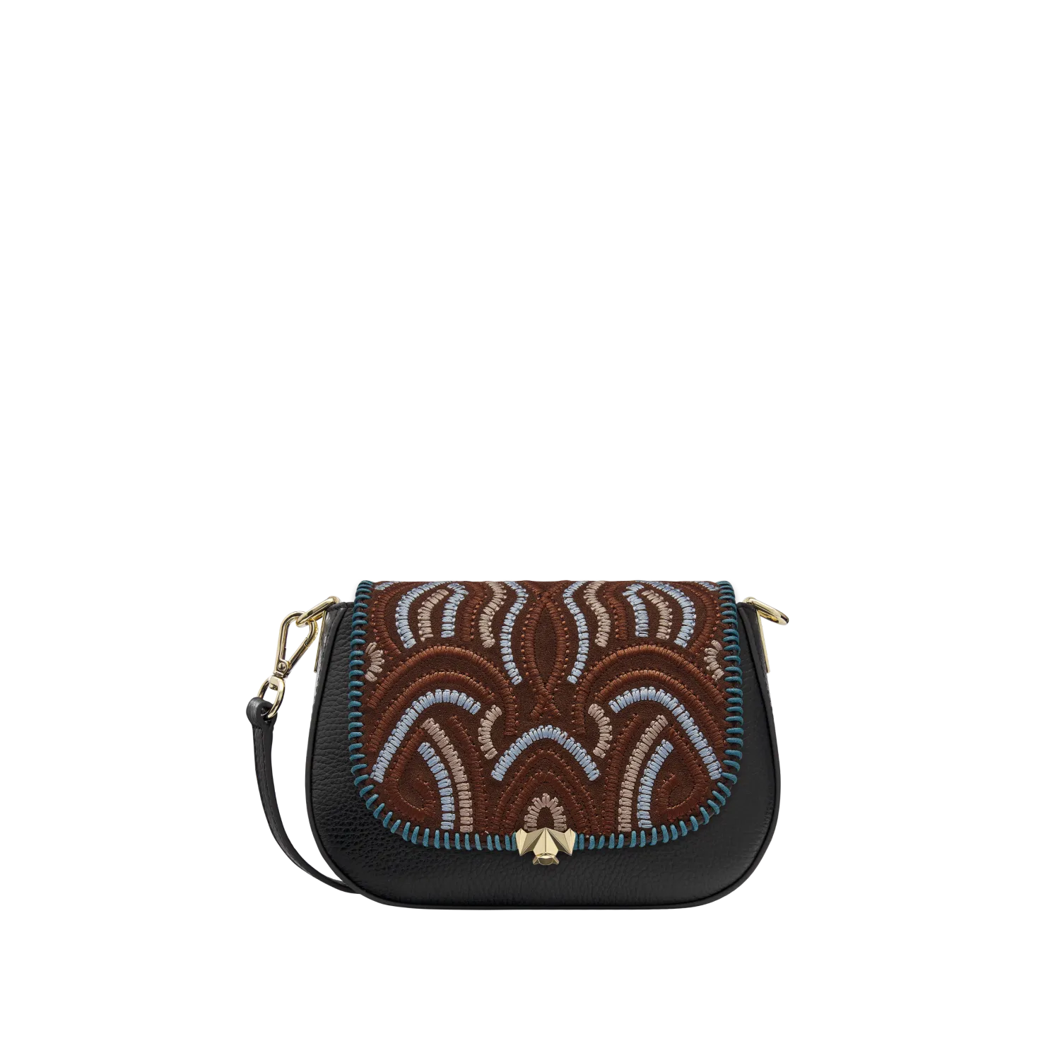 Wechselklappe - Mini Heritage Thread - braun-hellblau