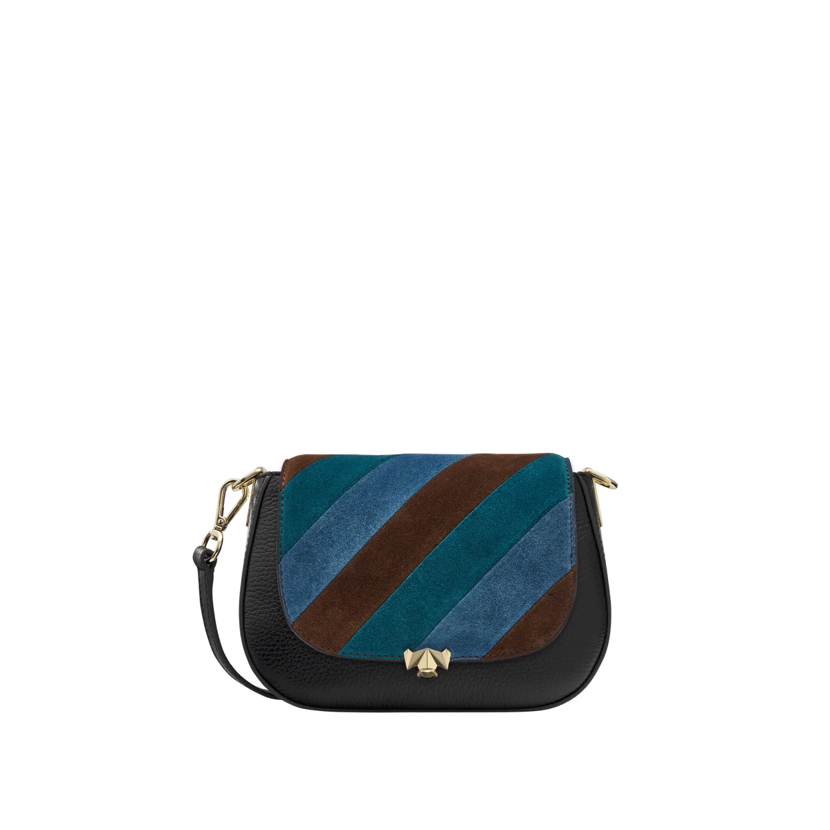 Wechselklappe - Mini Stripe Muse - braun-blau