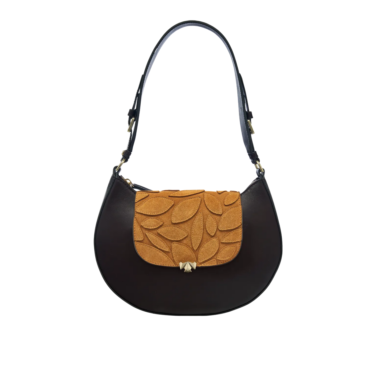 Wechselklappe - Mini Autumn Leaves - cognac