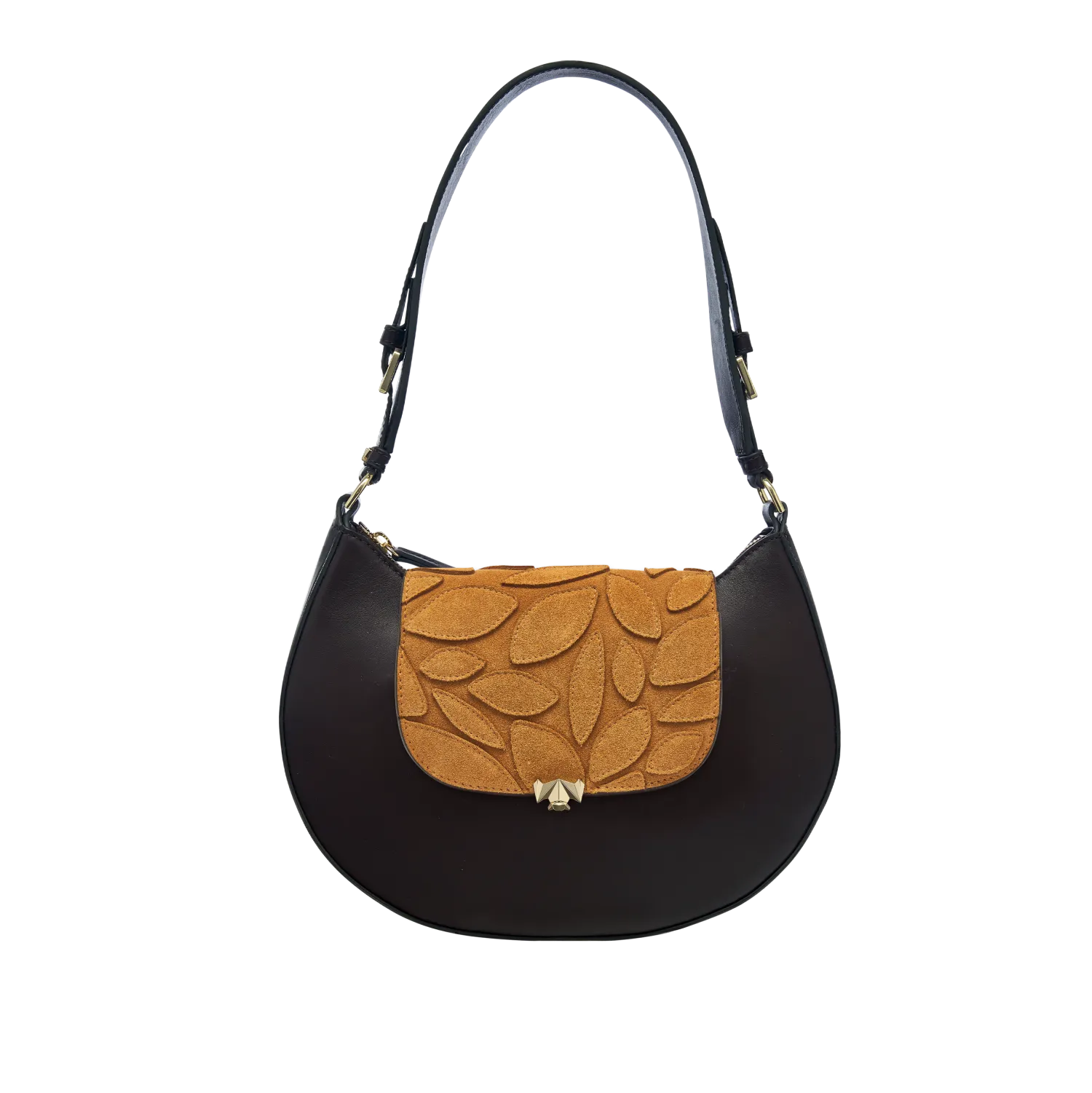 Wechselklappe - Mini Autumn Leaves - cognac
