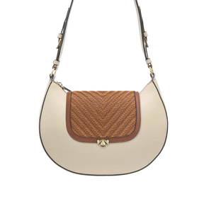 Wechselklappe - Mini Cognac Weave - cognac