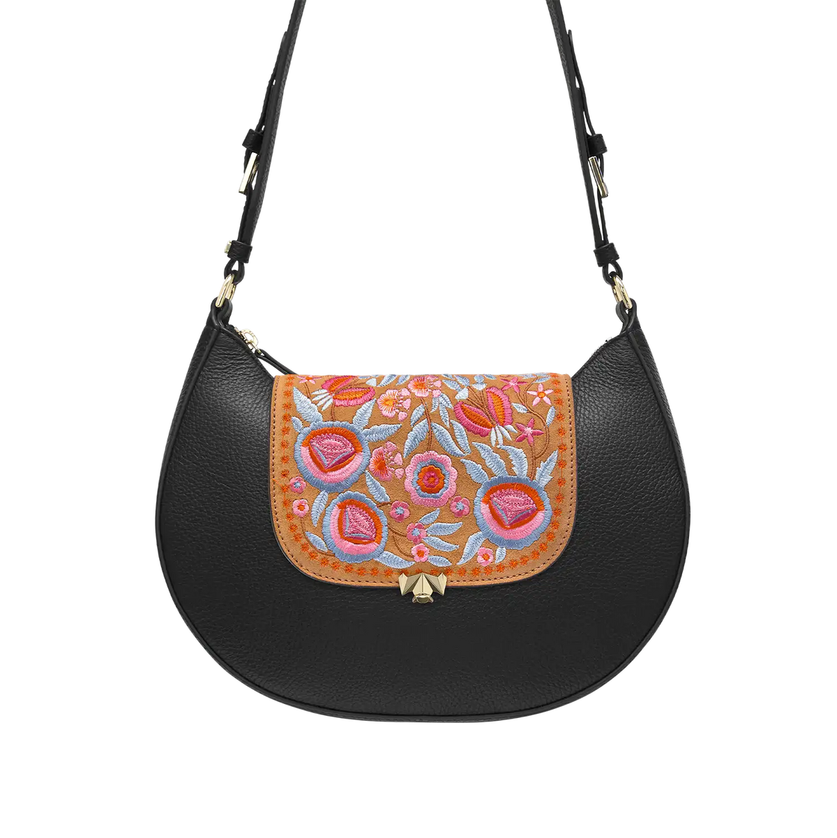 Wechselklappe - Mini Gypsy Petal - cognac-bunt