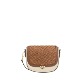 Wechselklappe - Mini Cognac Weave - cognac