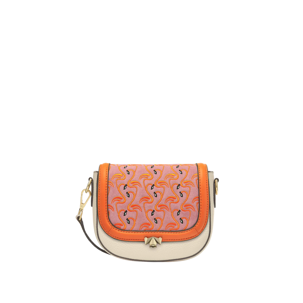 Wechselklappe - Mini Dancing Flamingo - pink-orange
