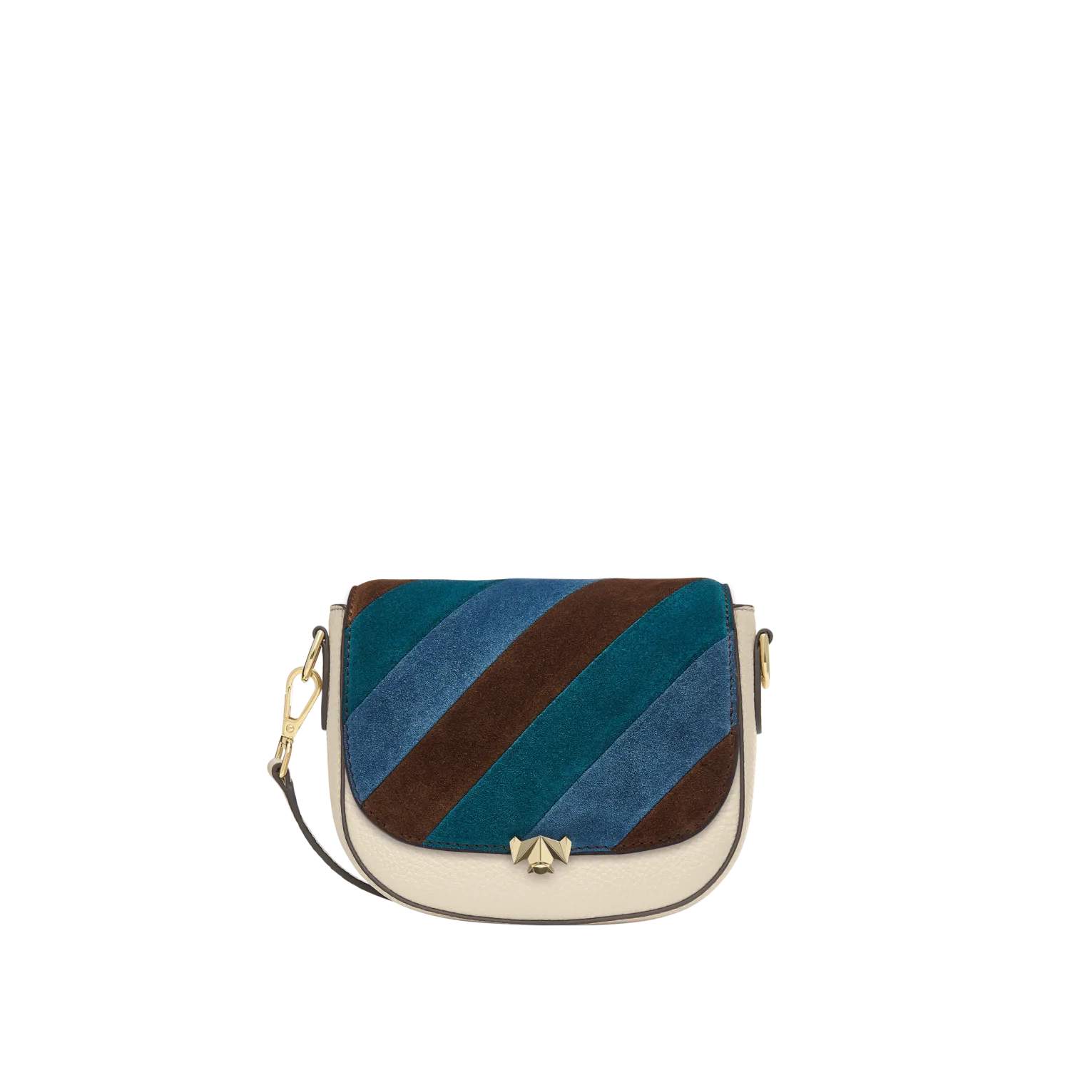 Wechselklappe - Mini Stripe Muse - braun-blau