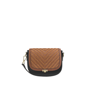 Wechselklappe - Mini Cognac Weave - cognac