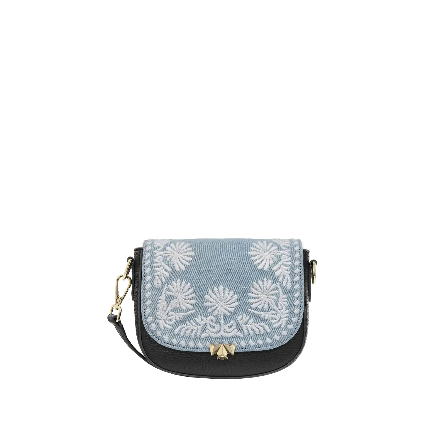 Wechselklappe - Mini Denim & Daisies - hellblau