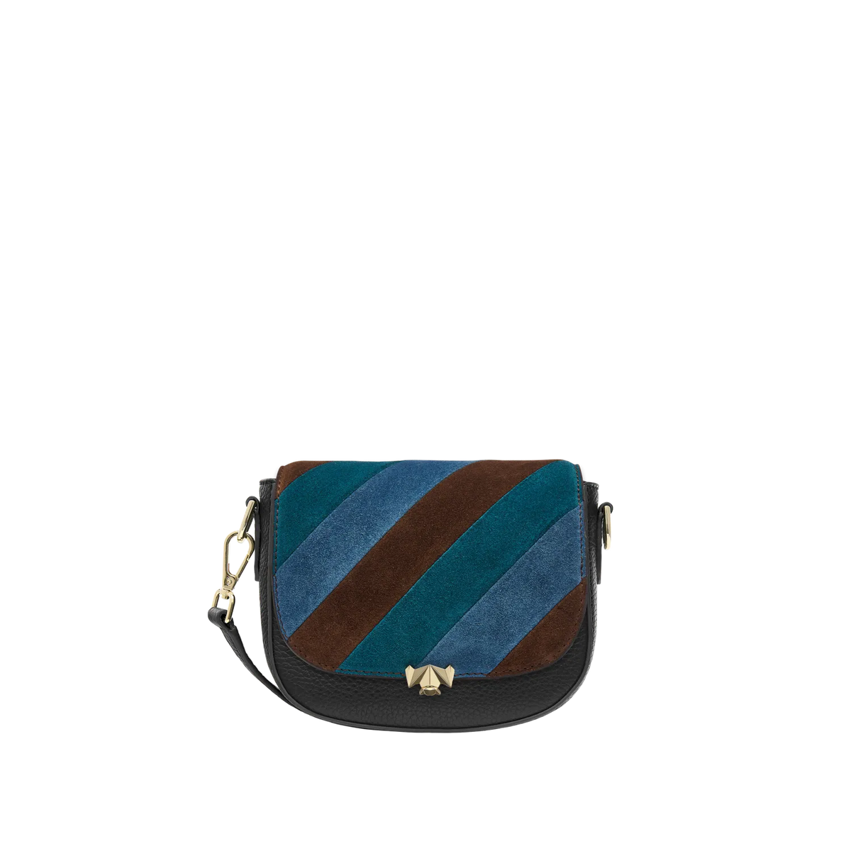 Wechselklappe - Mini Stripe Muse - braun-blau