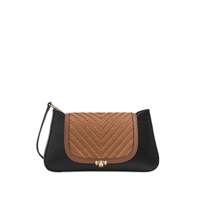 Wechselklappe - Mini Cognac Weave - cognac