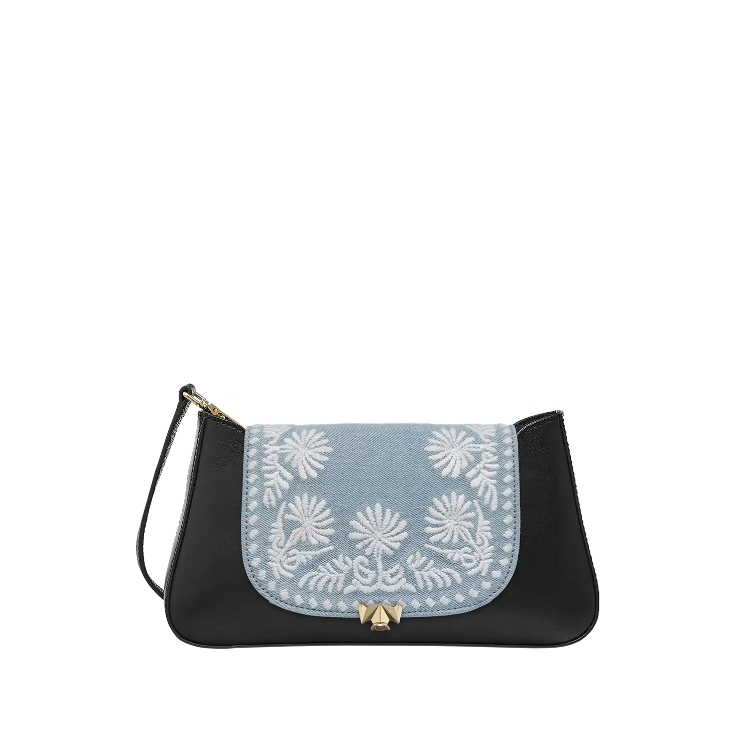 Wechselklappe - Mini Denim & Daisies - hellblau