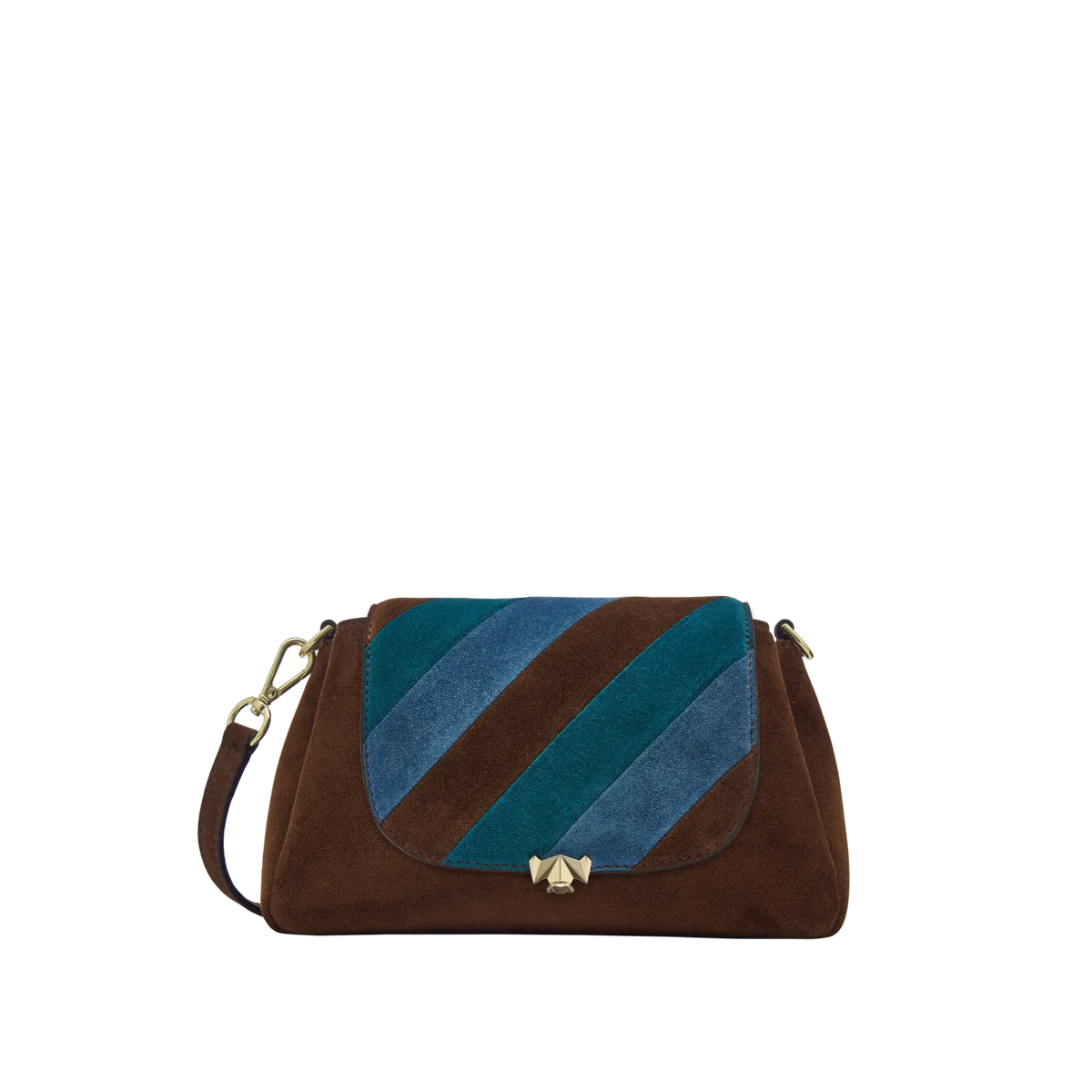 Wechselklappe - Mini Stripe Muse - braun-blau