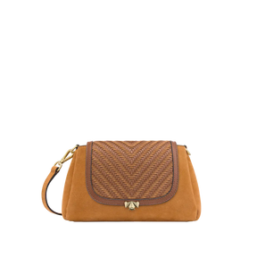 Wechselklappe - Mini Cognac Weave - cognac