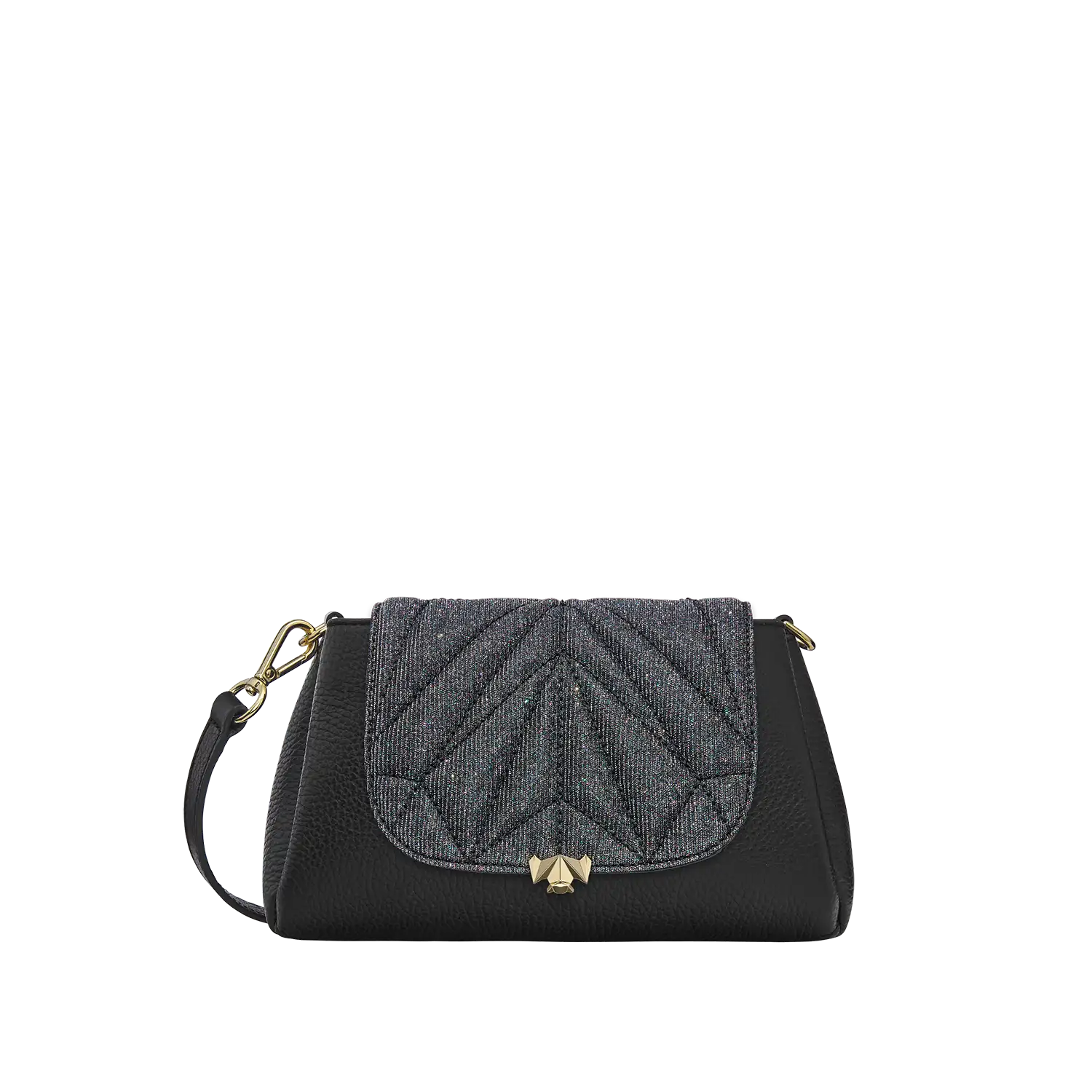 Wechselklappe - Mini Kinda Sparkling Leopard - schwarz-glitzer