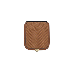 Wechselklappe - Mini Cognac Weave - cognac