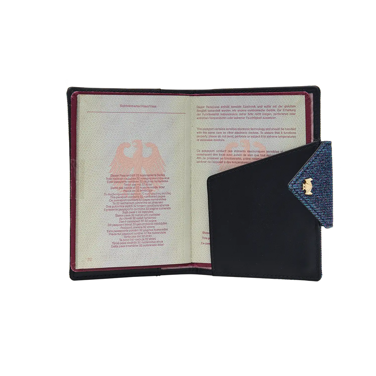 Passport Cover - Board me Baby - blau-glitzer