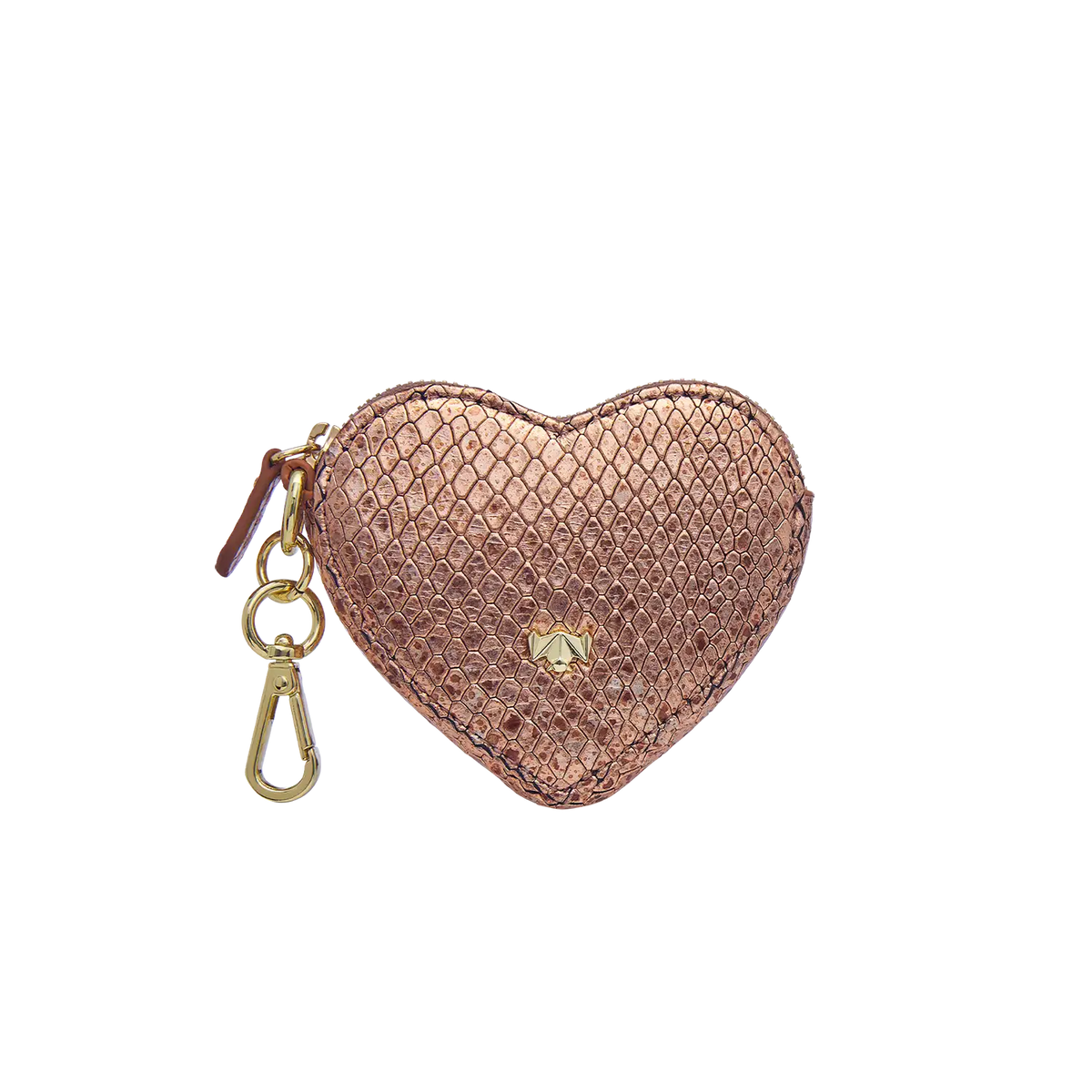 Schluesselanhaenger - Heartbeat - rosa-metallic Schlange