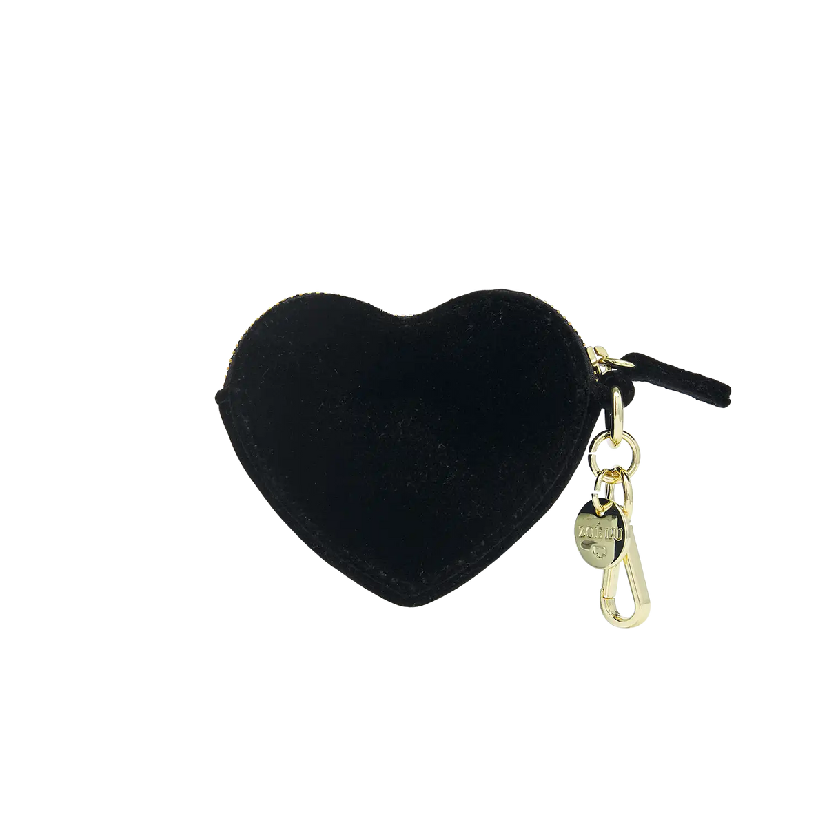 Schluesselanhaenger - Heartbeat - Samt mit Nieten schwarz