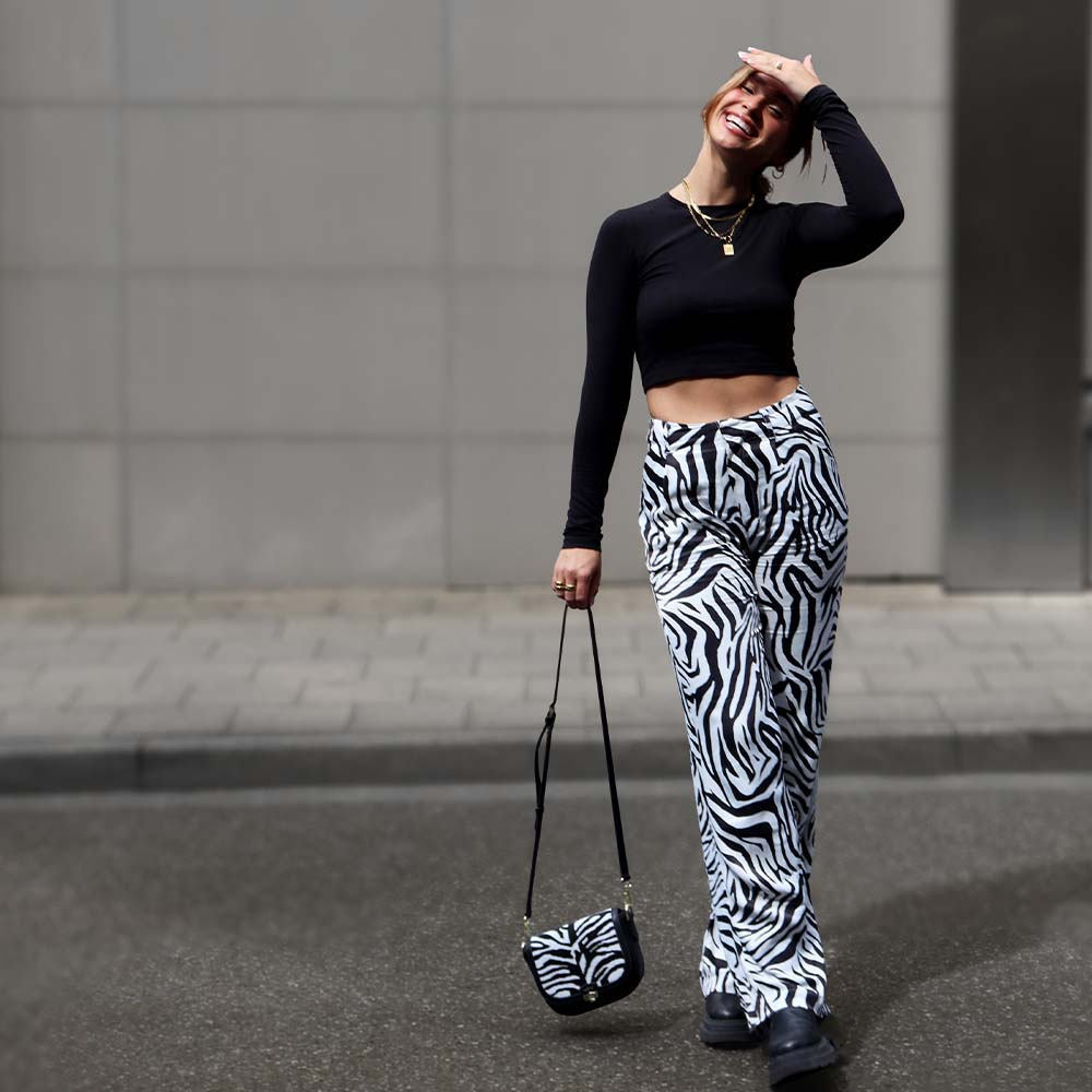 Wechselklappe - Mini Zebra Pearl - schwarz-weiß