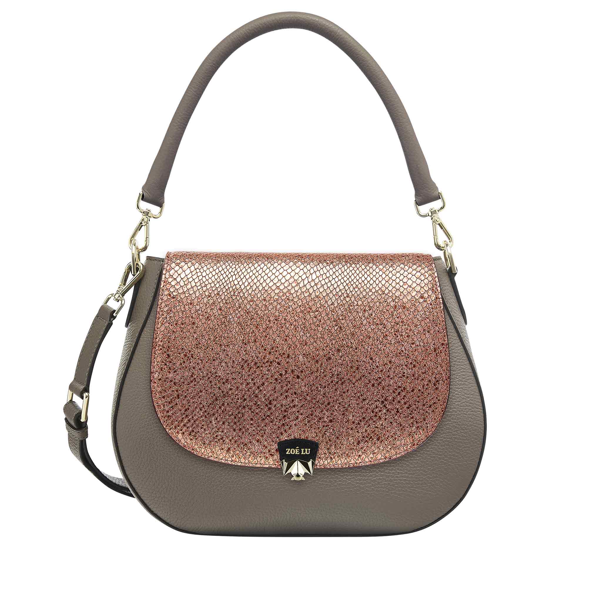 Wechselklappe - Amber Shine - rosa-metallic