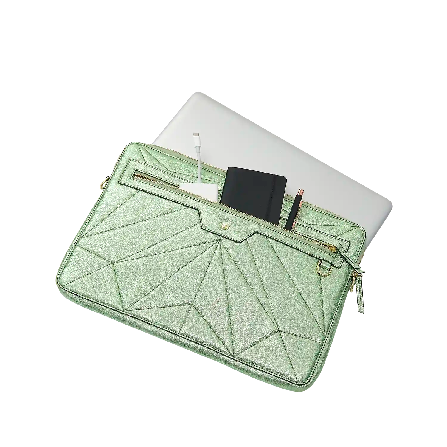 Laptop Sleeve 13/14" - Work it - gruen-metallic